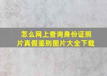 怎么网上查询身份证照片真假鉴别图片大全下载