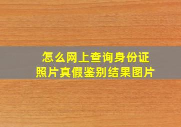 怎么网上查询身份证照片真假鉴别结果图片