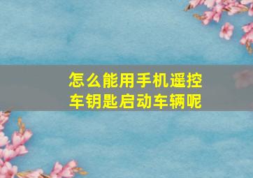 怎么能用手机遥控车钥匙启动车辆呢