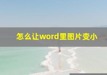 怎么让word里图片变小