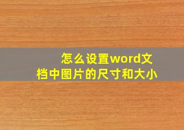 怎么设置word文档中图片的尺寸和大小