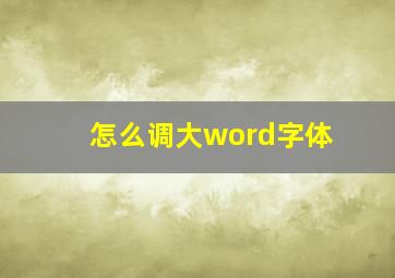 怎么调大word字体