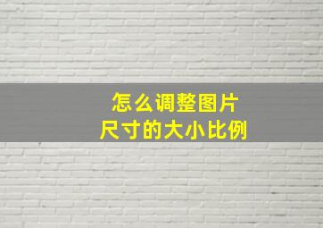 怎么调整图片尺寸的大小比例