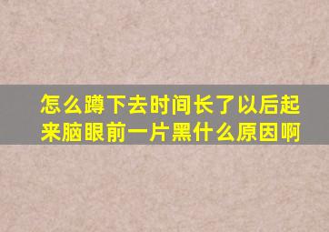 怎么蹲下去时间长了以后起来脑眼前一片黑什么原因啊