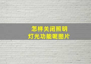 怎样关闭照明灯光功能呢图片