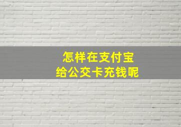 怎样在支付宝给公交卡充钱呢