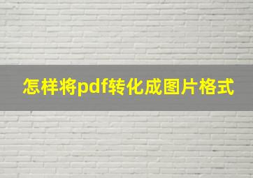 怎样将pdf转化成图片格式