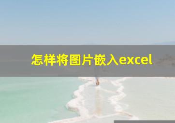 怎样将图片嵌入excel