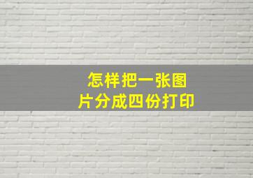 怎样把一张图片分成四份打印