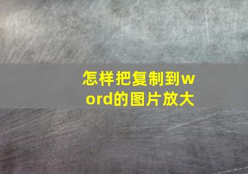 怎样把复制到word的图片放大