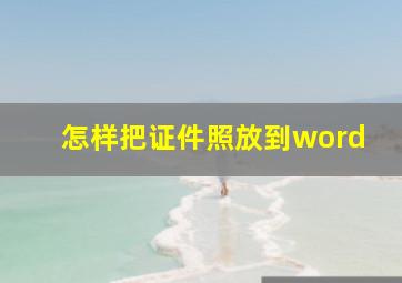 怎样把证件照放到word