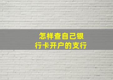 怎样查自己银行卡开户的支行