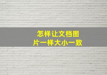 怎样让文档图片一样大小一致