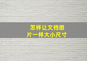 怎样让文档图片一样大小尺寸