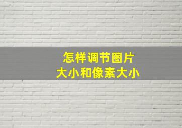 怎样调节图片大小和像素大小