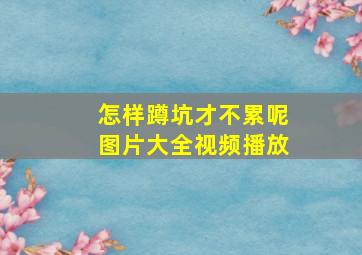 怎样蹲坑才不累呢图片大全视频播放