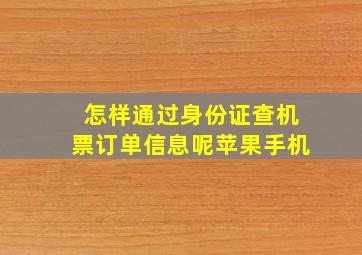 怎样通过身份证查机票订单信息呢苹果手机