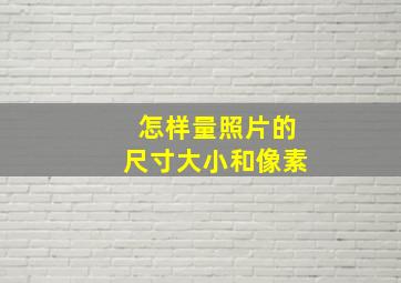 怎样量照片的尺寸大小和像素