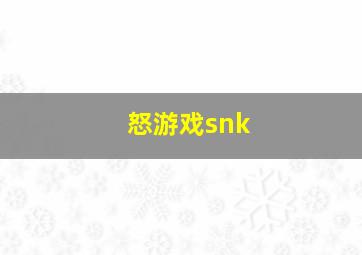 怒游戏snk