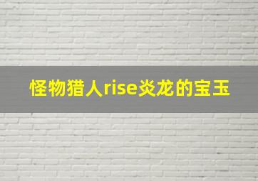 怪物猎人rise炎龙的宝玉