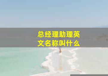 总经理助理英文名称叫什么