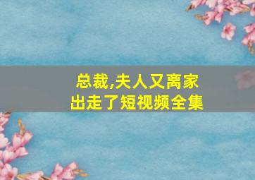 总裁,夫人又离家出走了短视频全集