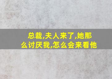 总裁,夫人来了,她那么讨厌我,怎么会来看他