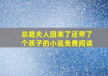 总裁夫人回来了还带了个孩子的小说免费阅读