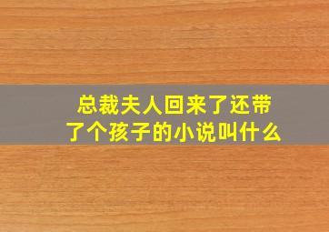 总裁夫人回来了还带了个孩子的小说叫什么