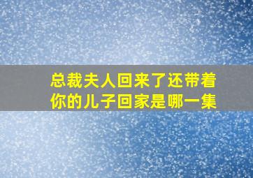 总裁夫人回来了还带着你的儿子回家是哪一集