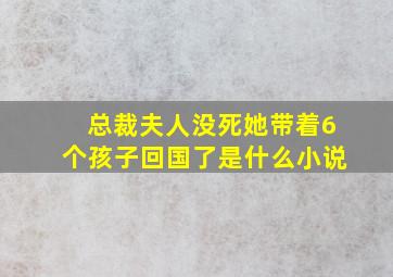 总裁夫人没死她带着6个孩子回国了是什么小说