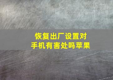 恢复出厂设置对手机有害处吗苹果