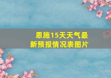 恩施15天天气最新预报情况表图片