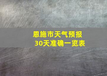 恩施市天气预报30天准确一览表