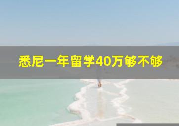 悉尼一年留学40万够不够