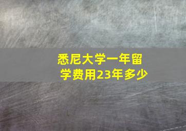 悉尼大学一年留学费用23年多少