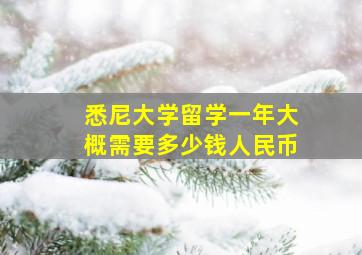 悉尼大学留学一年大概需要多少钱人民币