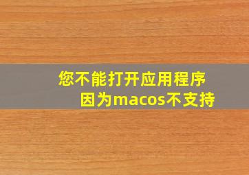 您不能打开应用程序因为macos不支持