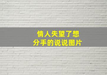 情人失望了想分手的说说图片