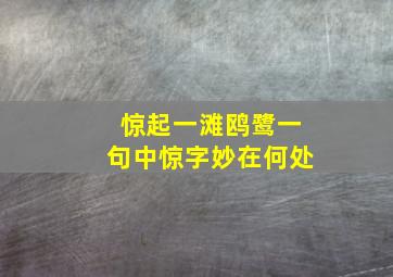 惊起一滩鸥鹭一句中惊字妙在何处