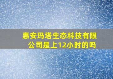 惠安玛塔生态科技有限公司是上12小时的吗