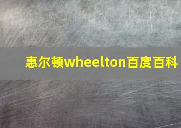 惠尔顿wheelton百度百科