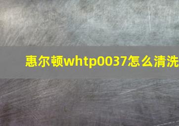 惠尔顿whtp0037怎么清洗