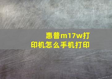 惠普m17w打印机怎么手机打印