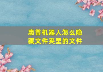 惠普机器人怎么隐藏文件夹里的文件