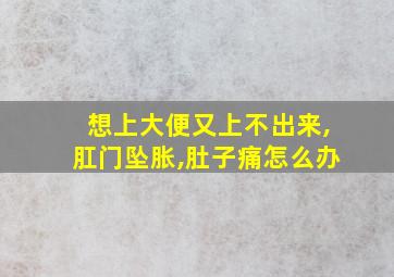 想上大便又上不出来,肛门坠胀,肚子痛怎么办