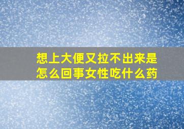 想上大便又拉不出来是怎么回事女性吃什么药