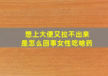 想上大便又拉不出来是怎么回事女性吃啥药