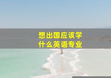 想出国应该学什么英语专业