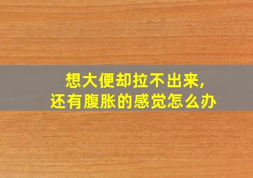 想大便却拉不出来,还有腹胀的感觉怎么办